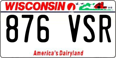 WI license plate 876VSR