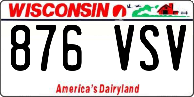 WI license plate 876VSV