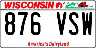 WI license plate 876VSW