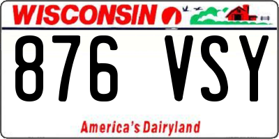 WI license plate 876VSY
