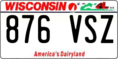 WI license plate 876VSZ