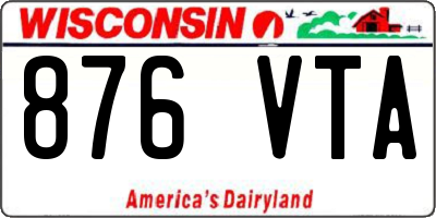 WI license plate 876VTA