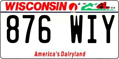 WI license plate 876WIY