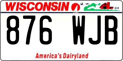 WI license plate 876WJB