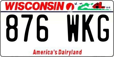 WI license plate 876WKG