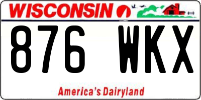 WI license plate 876WKX