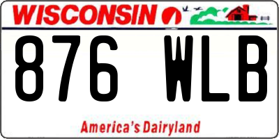 WI license plate 876WLB