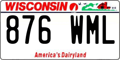 WI license plate 876WML