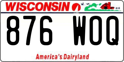 WI license plate 876WOQ