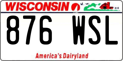 WI license plate 876WSL