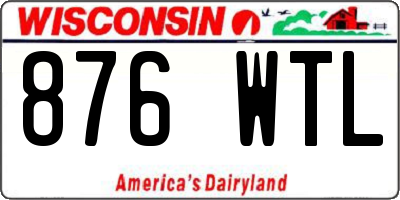 WI license plate 876WTL