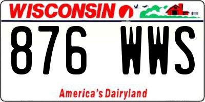 WI license plate 876WWS