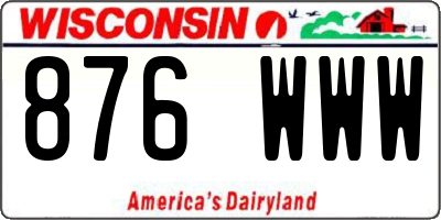 WI license plate 876WWW