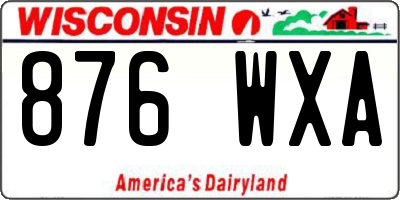 WI license plate 876WXA