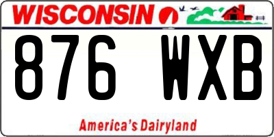WI license plate 876WXB