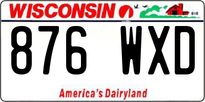 WI license plate 876WXD