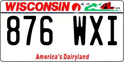 WI license plate 876WXI
