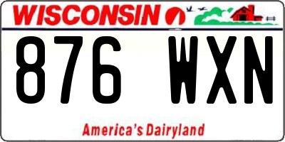 WI license plate 876WXN