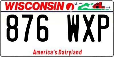 WI license plate 876WXP
