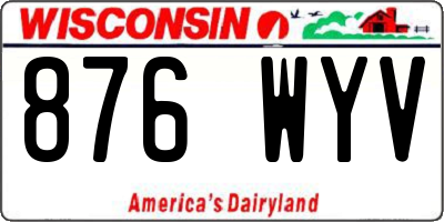 WI license plate 876WYV