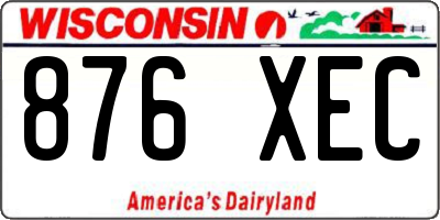 WI license plate 876XEC