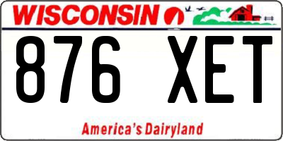 WI license plate 876XET