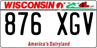 WI license plate 876XGV