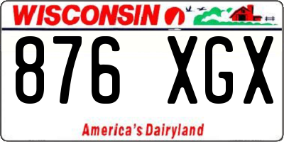 WI license plate 876XGX