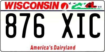 WI license plate 876XIC