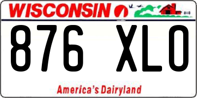 WI license plate 876XLO