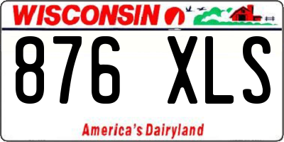WI license plate 876XLS
