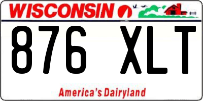 WI license plate 876XLT