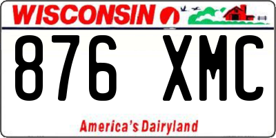 WI license plate 876XMC