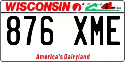 WI license plate 876XME