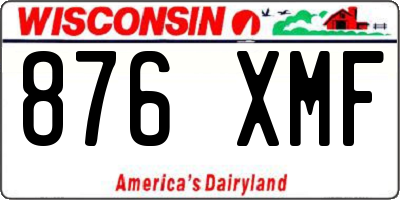 WI license plate 876XMF