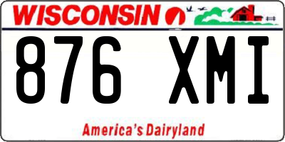 WI license plate 876XMI