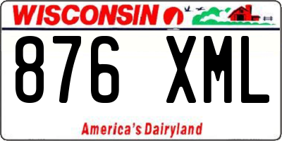 WI license plate 876XML