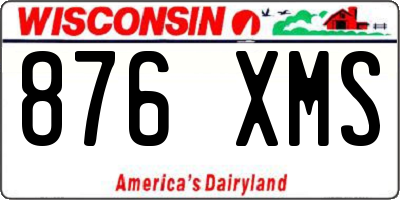 WI license plate 876XMS
