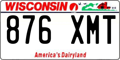 WI license plate 876XMT
