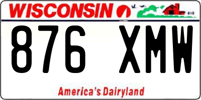 WI license plate 876XMW