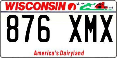 WI license plate 876XMX