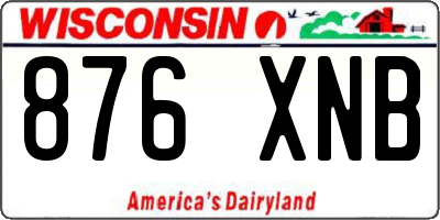 WI license plate 876XNB