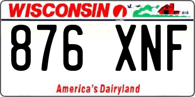 WI license plate 876XNF