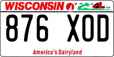 WI license plate 876XOD