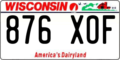 WI license plate 876XOF