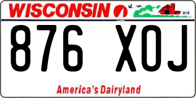 WI license plate 876XOJ
