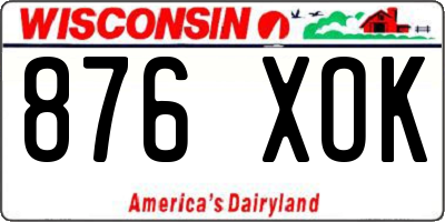WI license plate 876XOK