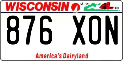 WI license plate 876XON