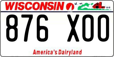 WI license plate 876XOO
