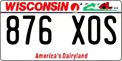 WI license plate 876XOS